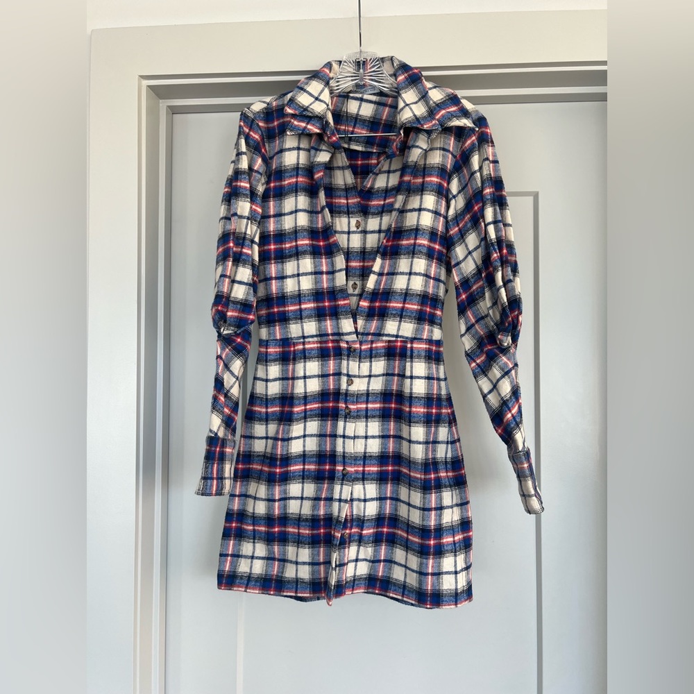 Zara Plaid Flannel Button Down Dress
